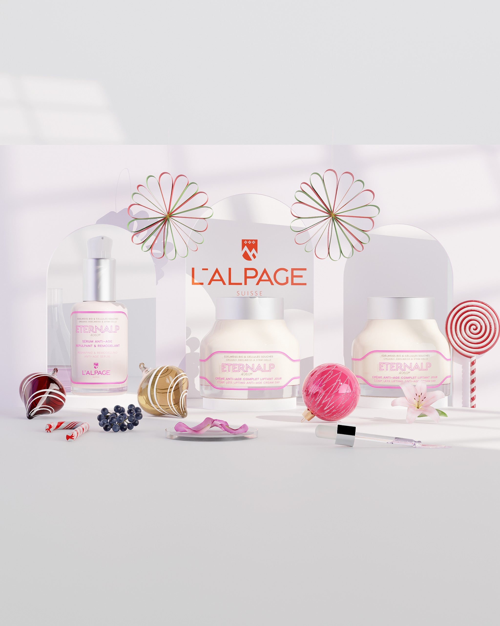 Set ou Coffret Cadeau Trio Crème Anti-Age Liftant Jou 50ml & Crème Nuit 50ml & Sérum Anti-Age Repulpant & Remodelant Eternalp 4060m