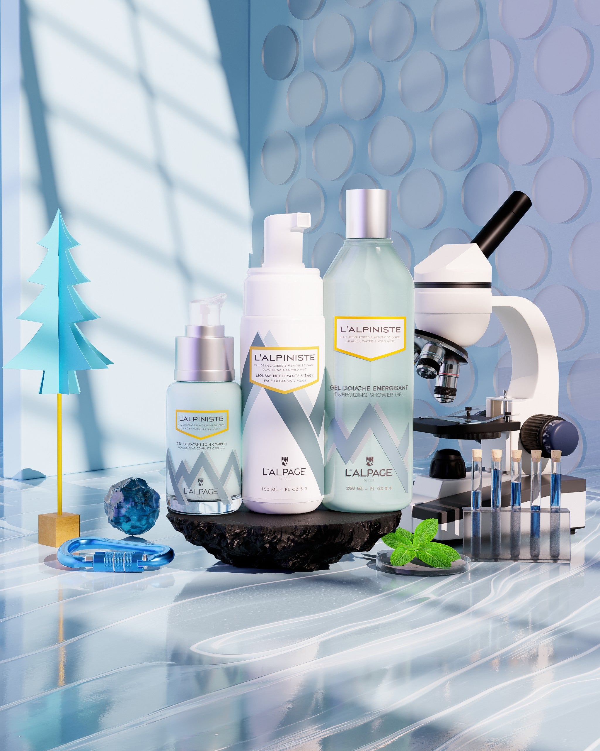 Set / Coffret Cadeau Gel Soin Complet Hydratant + Gel Douche Energisant + Mousse Nettoyante L&