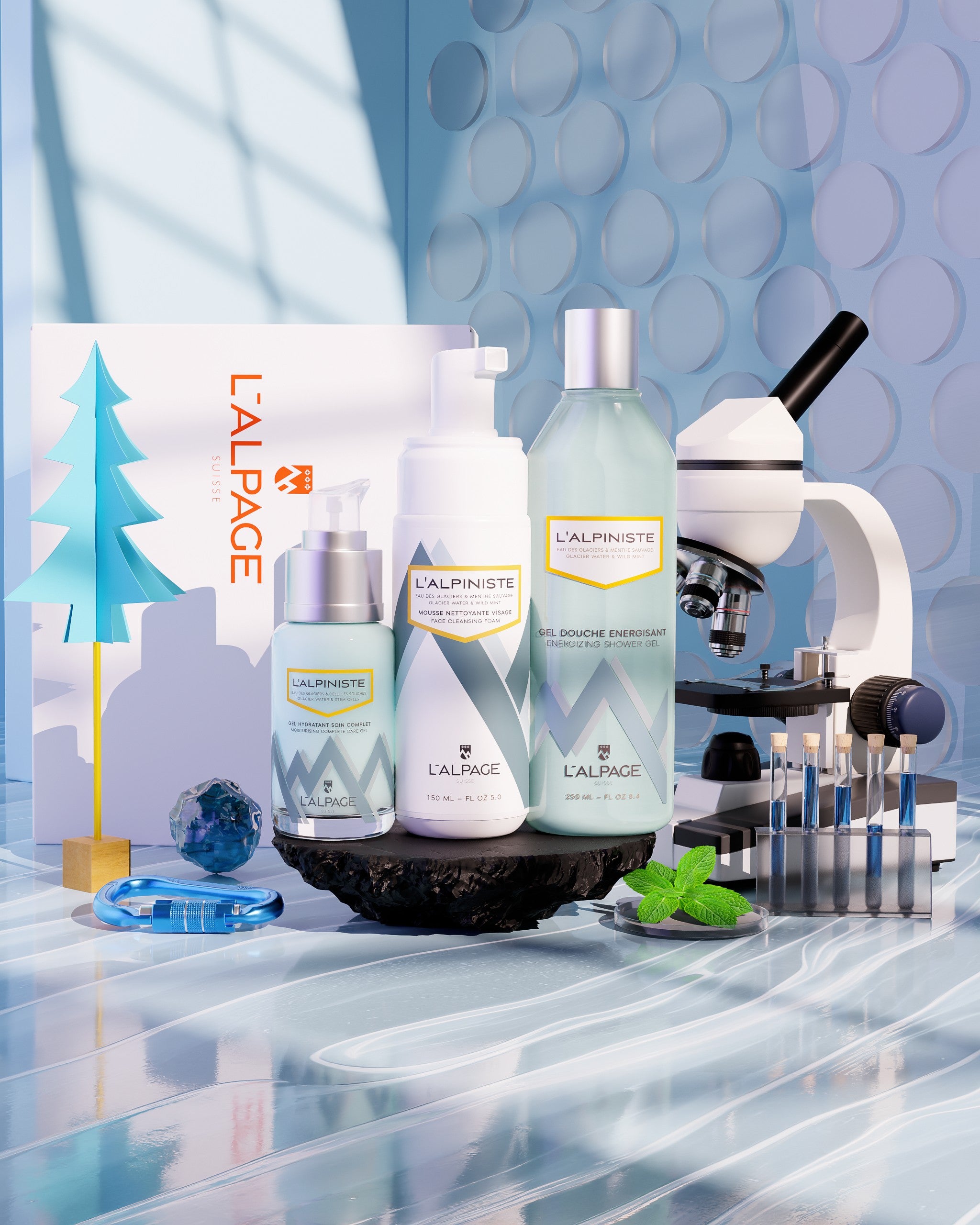 Set / Coffret Cadeau Gel Soin Complet Hydratant + Gel Douche Energisant + Mousse Nettoyante L&