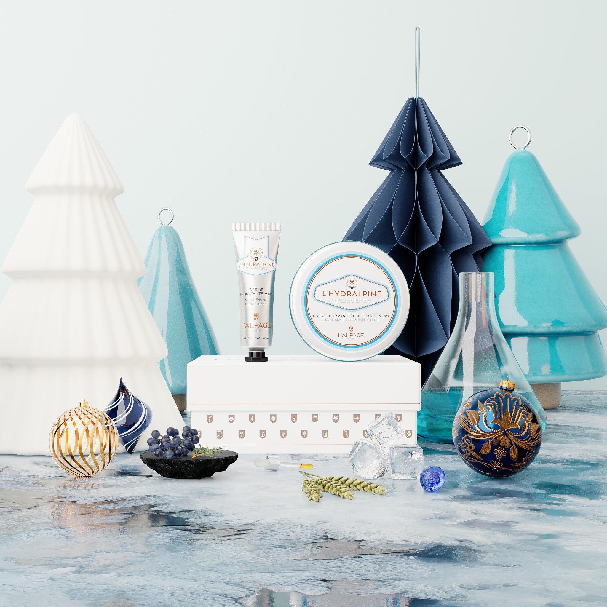 Set ou Coffret Cadeau Douche Gommante Exfoliante 200ml + Crème Main L&