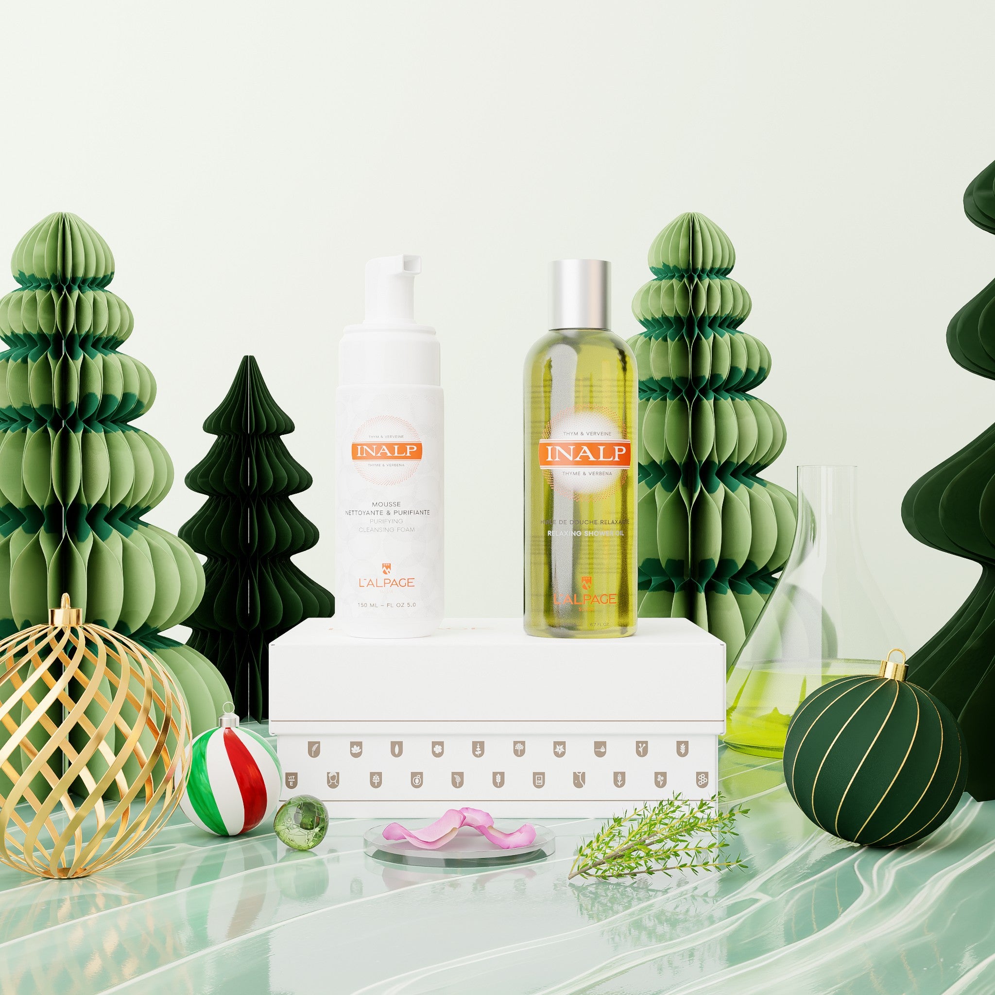 Cleansing Foam + Relaxing Shower Oil Gift Set or Gift Box <tc>Inalp</tc>