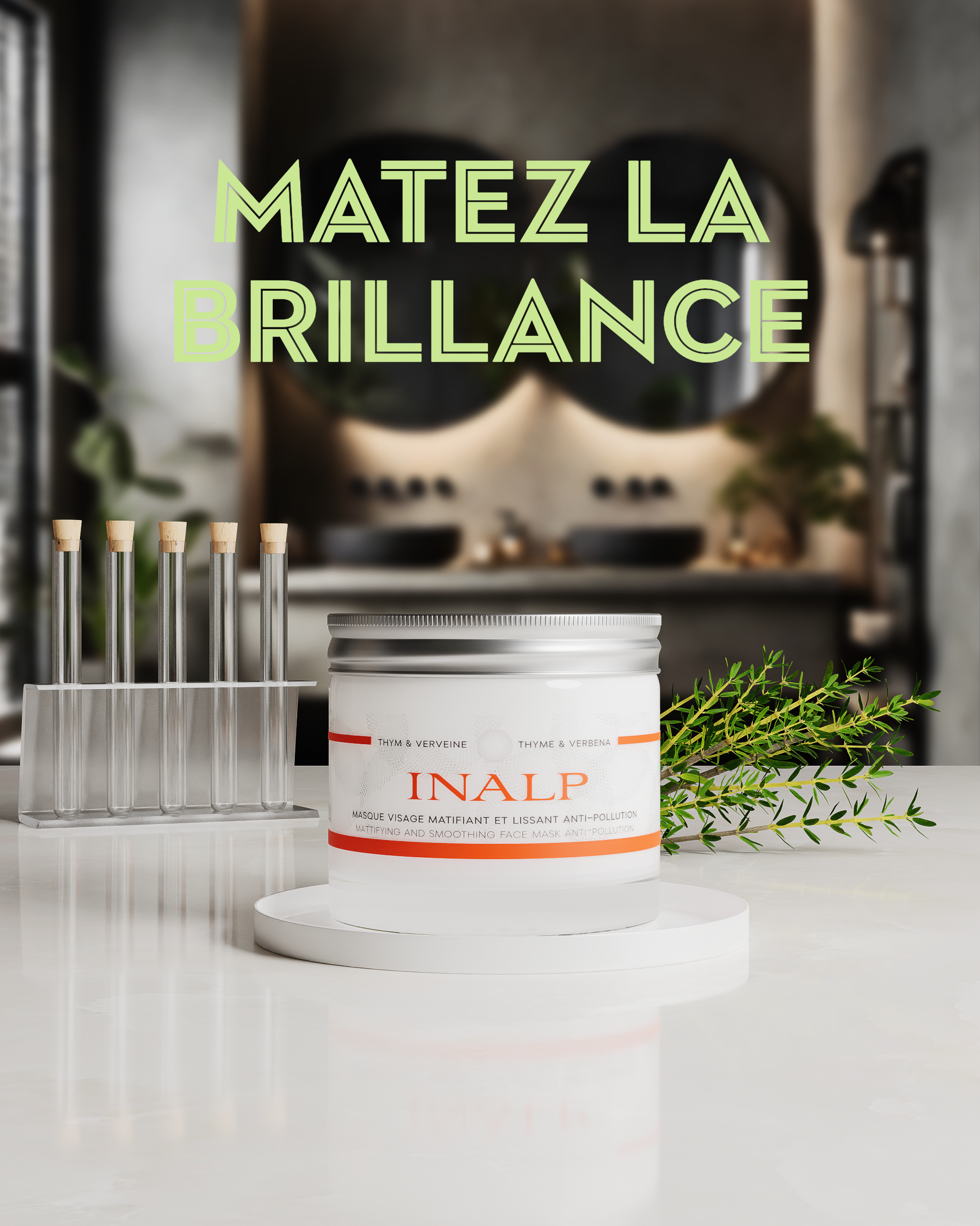 Masque Visage Matifiant & Lissant Anti-Pollution Inalp - L&