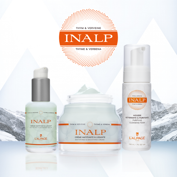Coffret Cadeau Crème Matifiante et Lissante + Sérum Matifiant et Lissant + Mousse Nettoyante INALP - L&