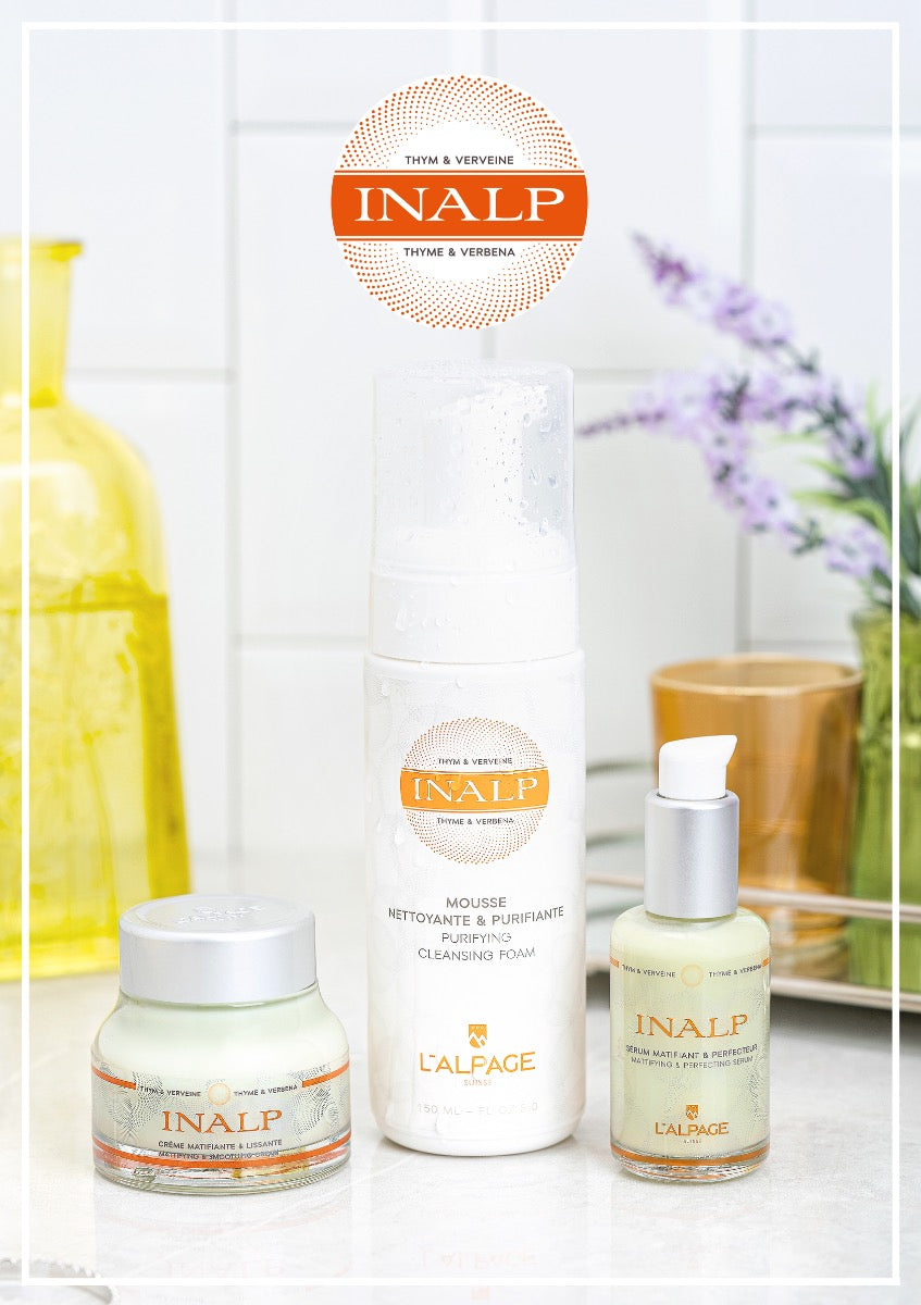 Coffret Cadeau Crème Matifiante et Lissante + Sérum Matifiant et Lissant + Mousse Nettoyante INALP - L&
