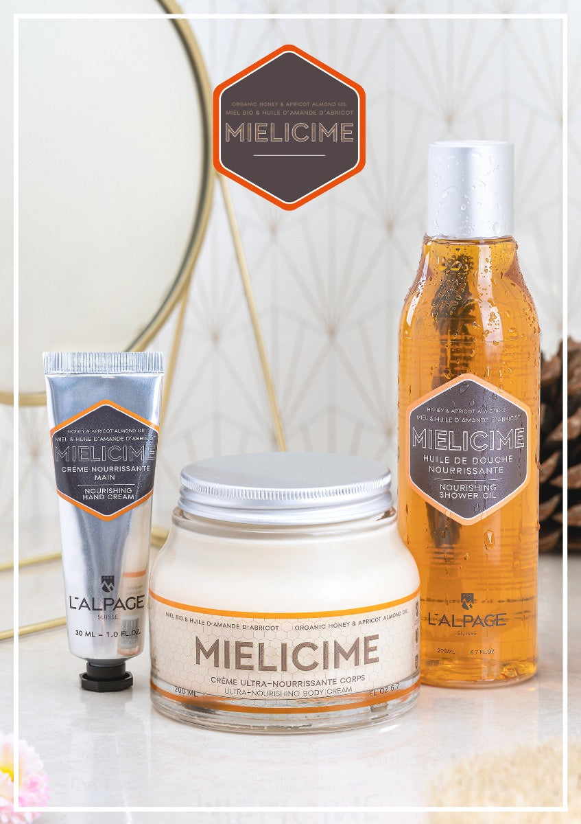 Coffret Cadeau / Set Crème Corps 200ml + Crème Main + Huile Douche Mielicime - L&