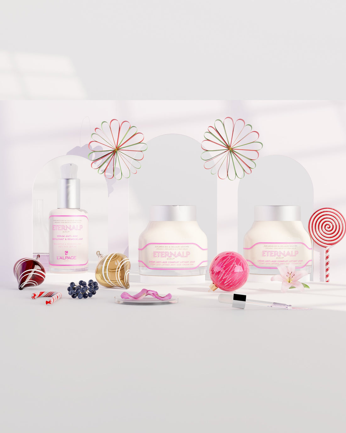 Set ou Coffret Cadeau Trio Crème Anti-Age Liftant Jou 50ml &amp; Crème Nuit 50ml &amp; Sérum Anti-Age Repulpant &amp; Remodelant Eternalp 4060m