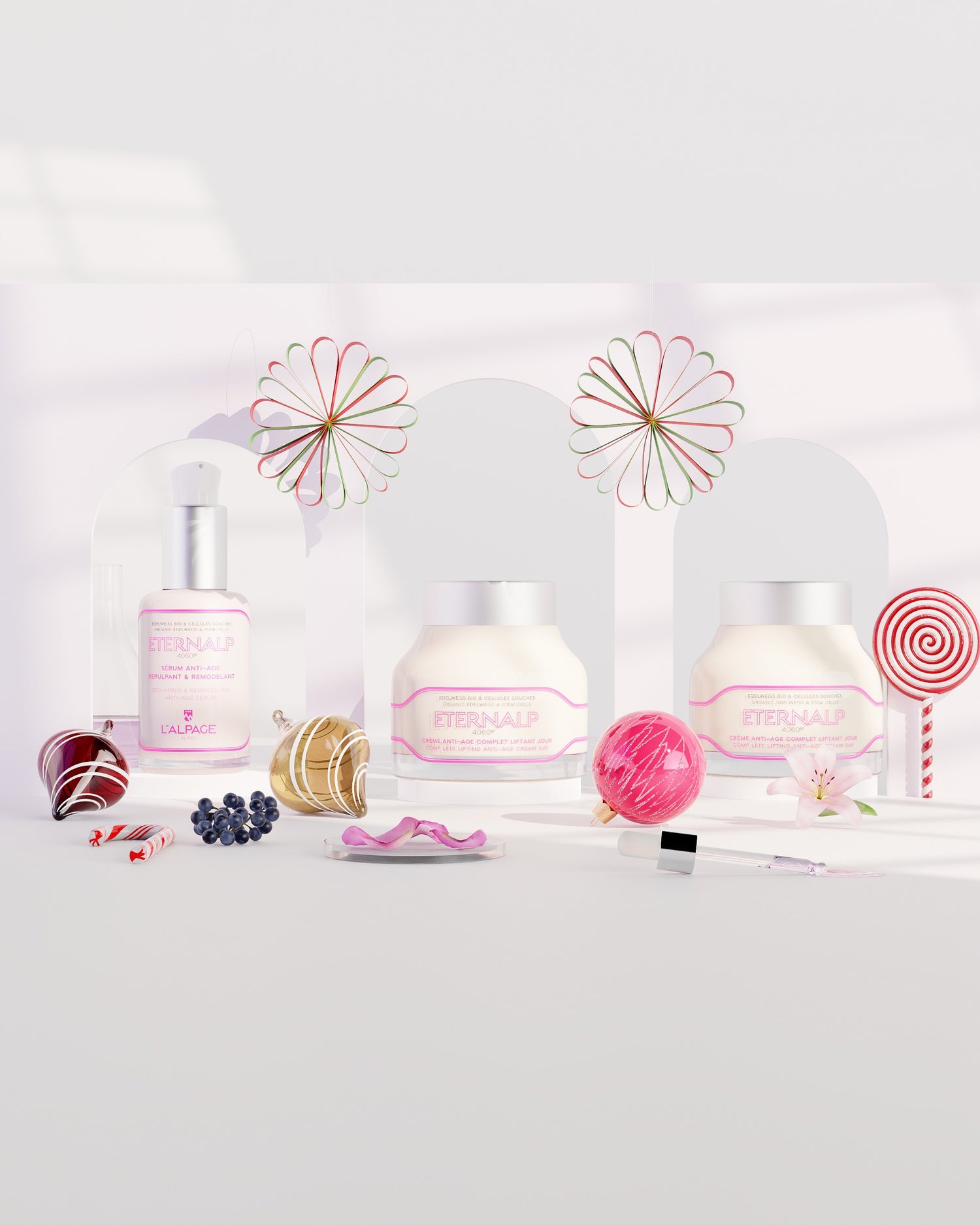 Set ou Coffret Cadeau Trio Crème Anti-Age Liftant Jou 50ml &amp; Crème Nuit 50ml &amp; Sérum Anti-Age Repulpant &amp; Remodelant Eternalp 4060m