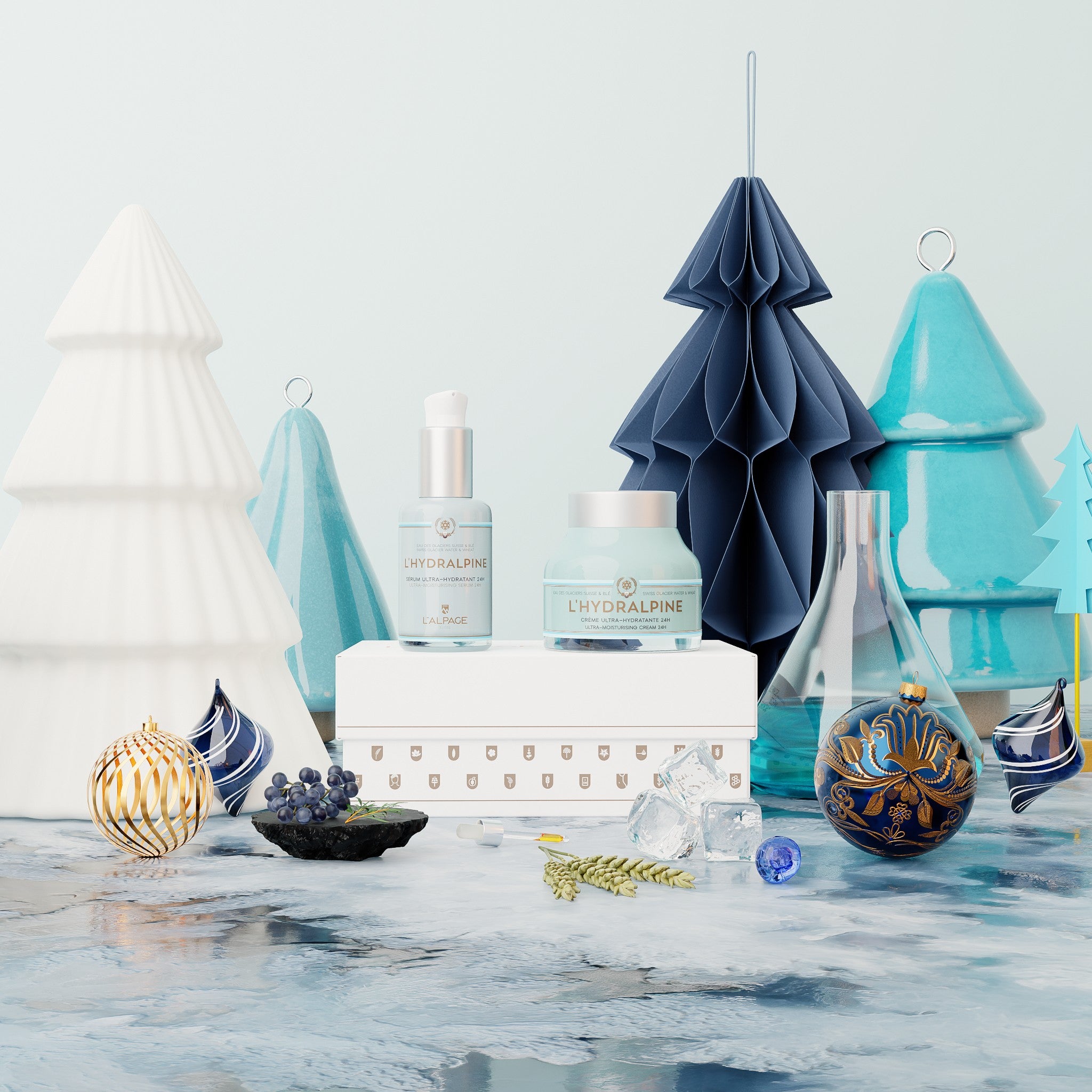 Set ou Coffret Cadeau Crème Visage Hydratante 24h + Sérum Visage Hydratante 24h L&