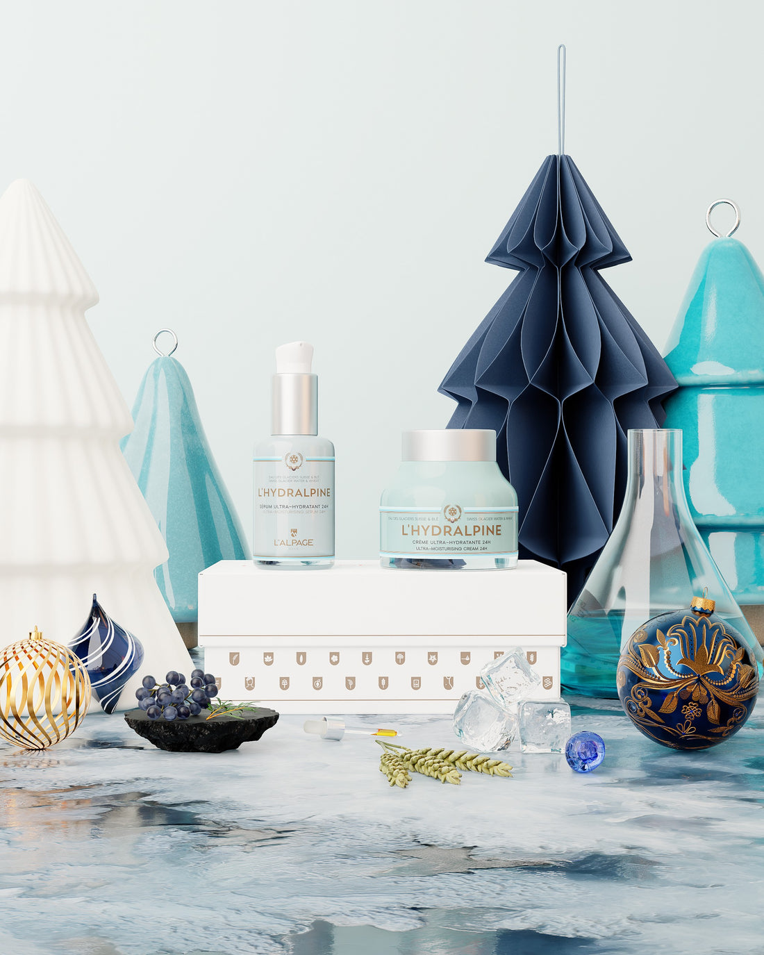 Set ou Coffret Cadeau Crème Visage Hydratante 24h + Sérum Visage Hydratante 24h L&