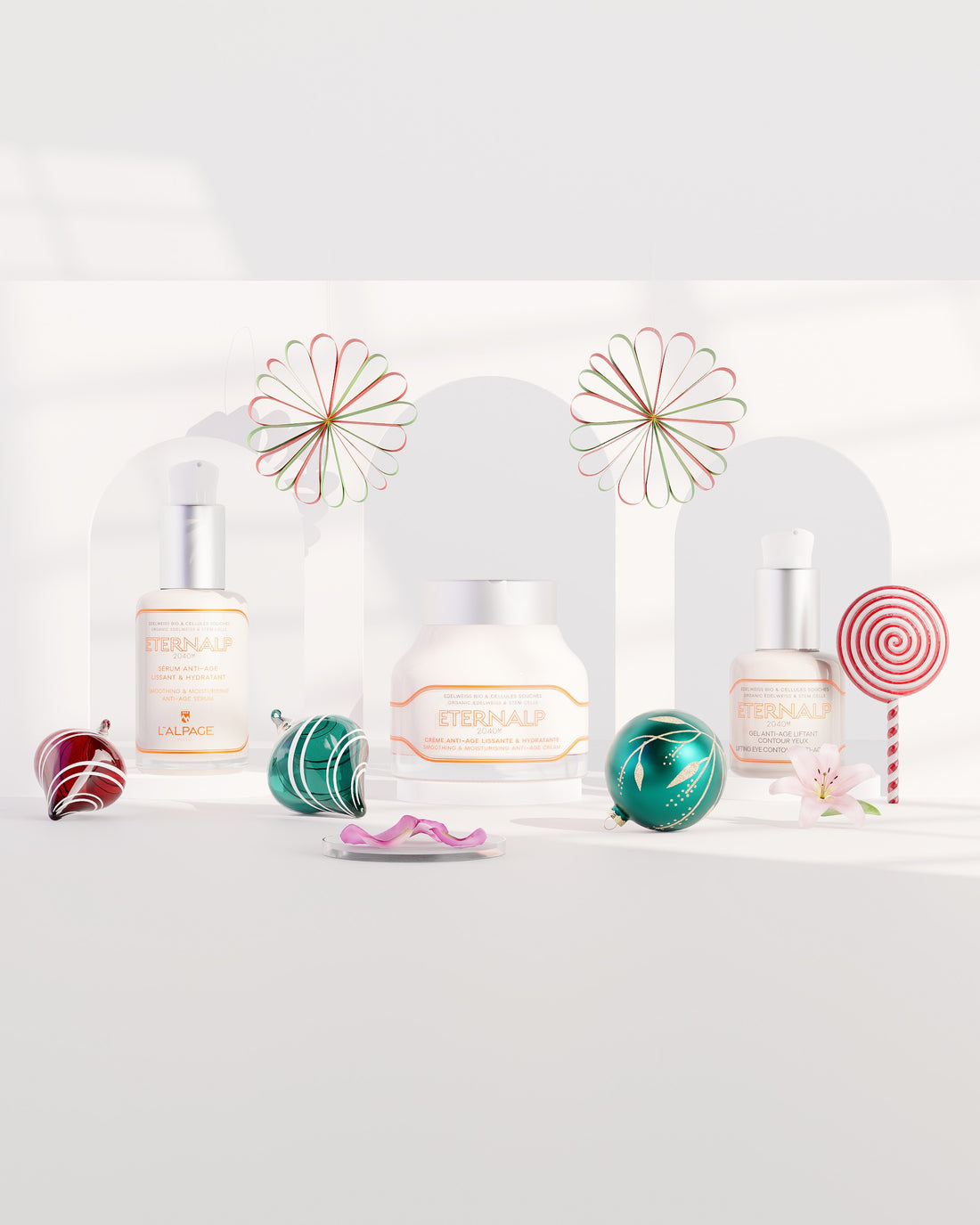 Coffret Cadeau Crème Anti-Age + Sérum Anti-Age + Gel Contour des Yeux Anti-Age ETERNALP 2040m