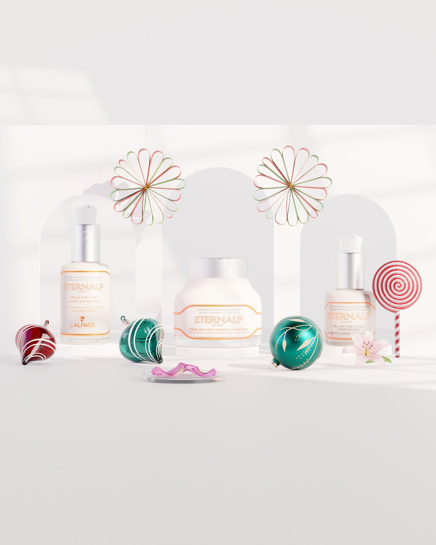 Coffret Cadeau Crème Anti-Age + Sérum Anti-Age + Gel Contour des Yeux Anti-Age ETERNALP 2040m