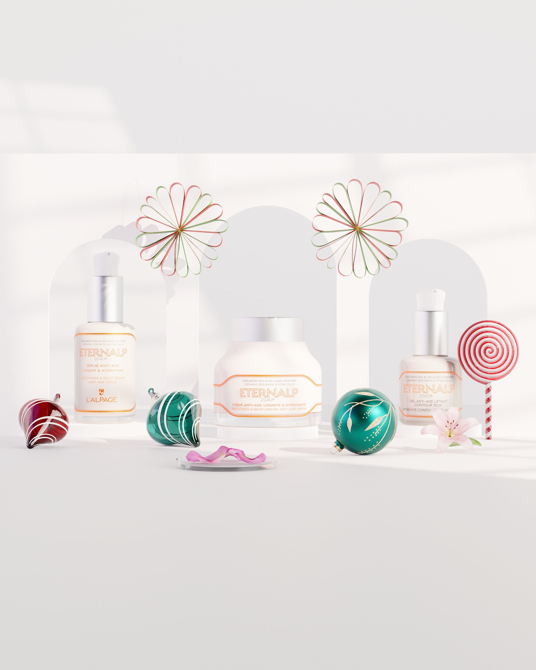 Coffret Cadeau Crème Anti-Age + Sérum Anti-Age + Gel Contour des Yeux Anti-Age ETERNALP 2040m