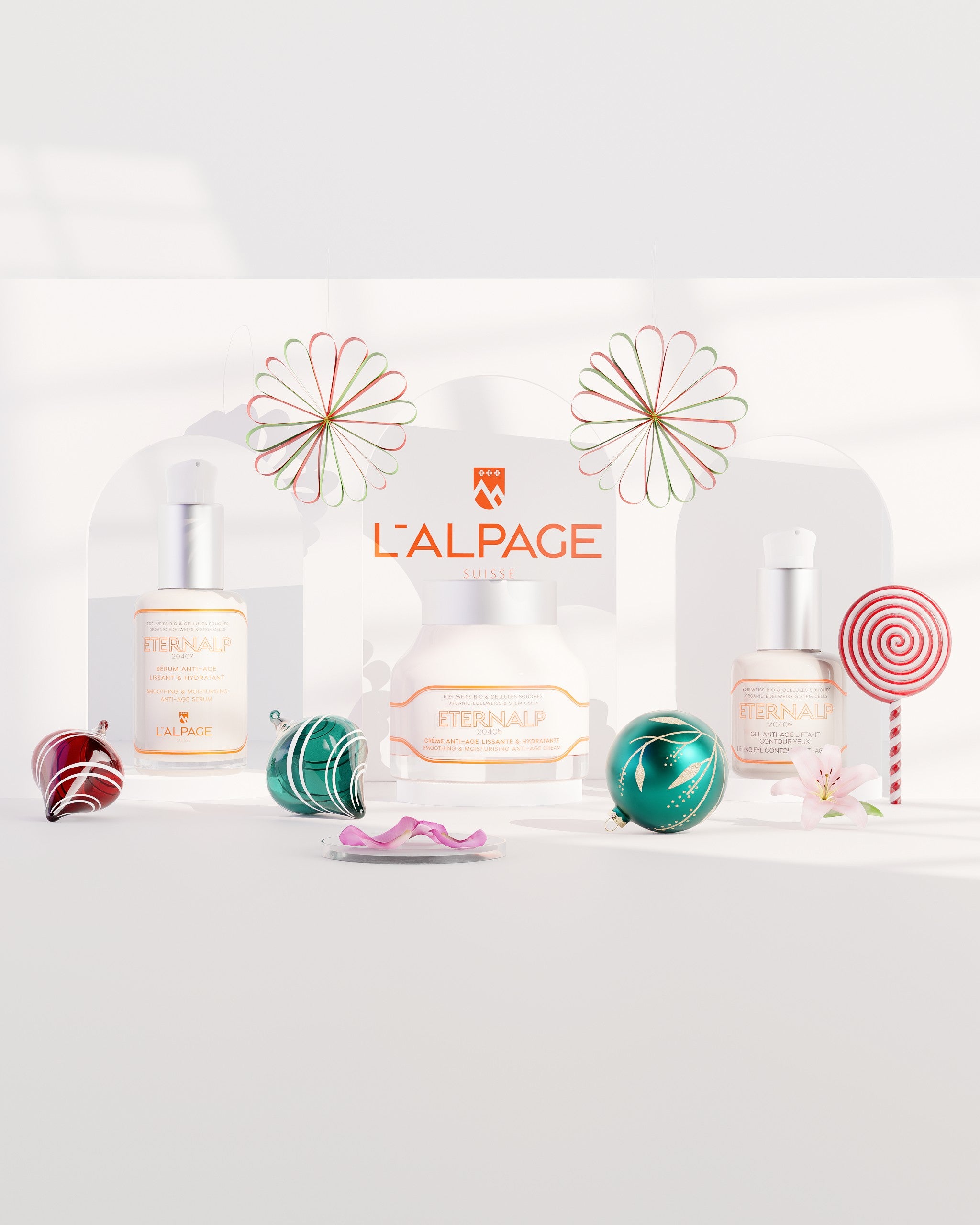 Coffret Cadeau Crème Anti-Age + Sérum Anti-Age + Gel Contour des Yeux Anti-Age ETERNALP 2040m