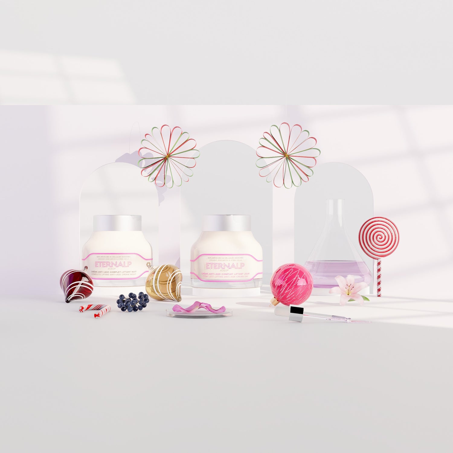 Set ou Coffret Cadeau DUO Crème Anti-Age Liftant Jour &amp; Crème Anti-Age Liftant Nuit Eternalp 4060m