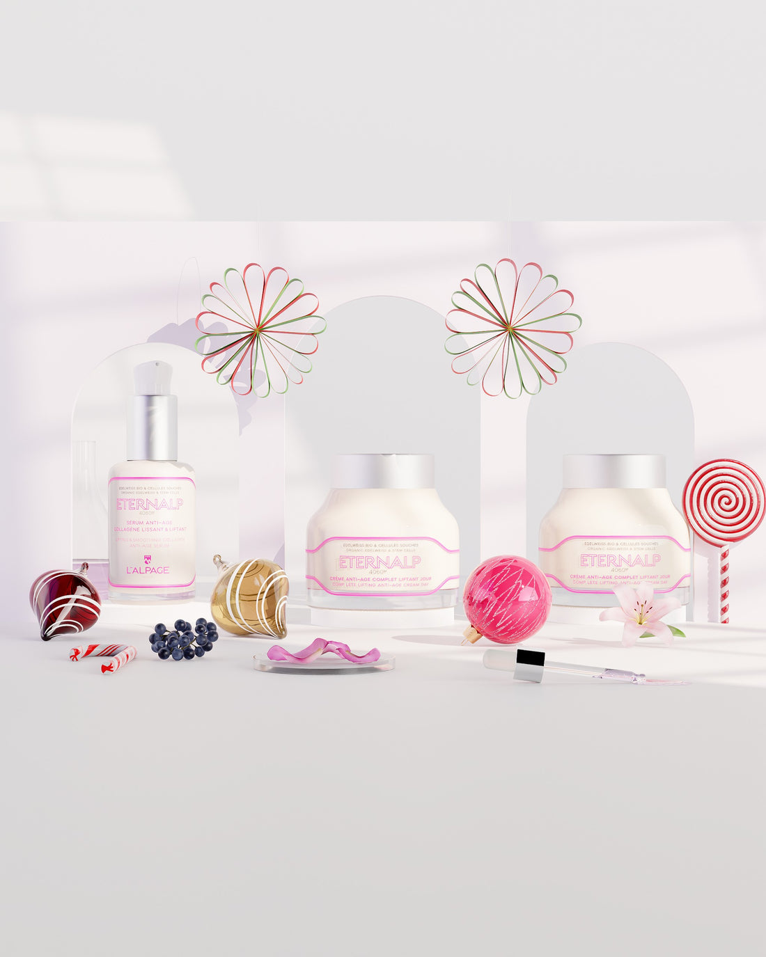 Set ou Coffret Cadeau Trio Crème Anti-Age Liftant Jou 50ml &amp; Crème Nuit 50ml &amp; Sérum Anti-Age Collagène Lissant &amp; Liftant Eternalp 4060m