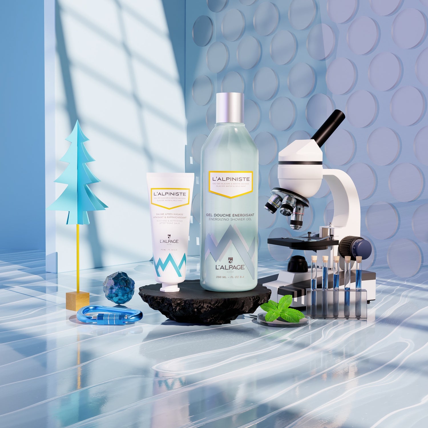 Set ou Coffret Cadeau Soin DUO Baume Après-Rasage Apaisant + Gel Douche Energisant L&