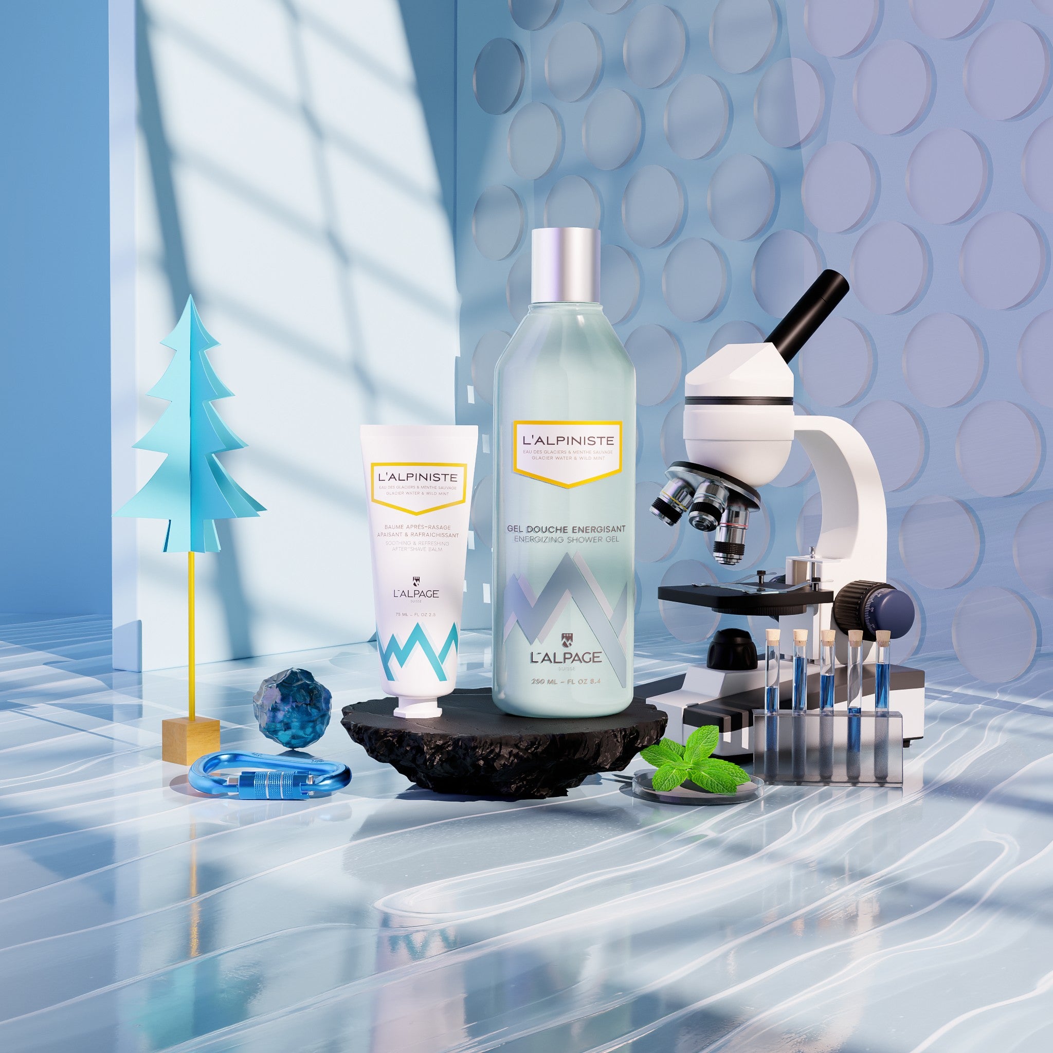 Set ou Coffret Cadeau Soin DUO Baume Après-Rasage Apaisant + Gel Douche Energisant L&