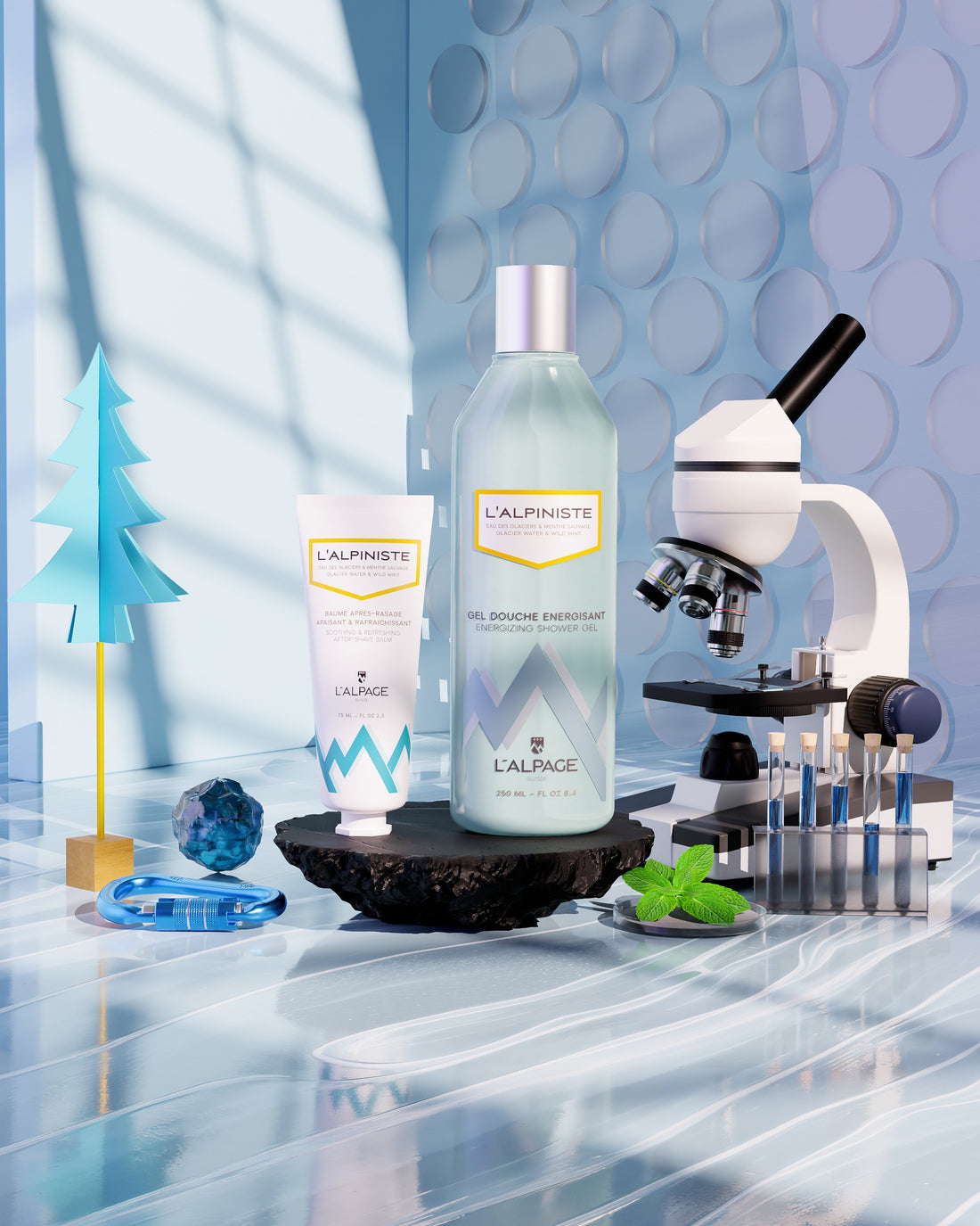 Set ou Coffret Cadeau Soin DUO Baume Après-Rasage Apaisant + Gel Douche Energisant L&