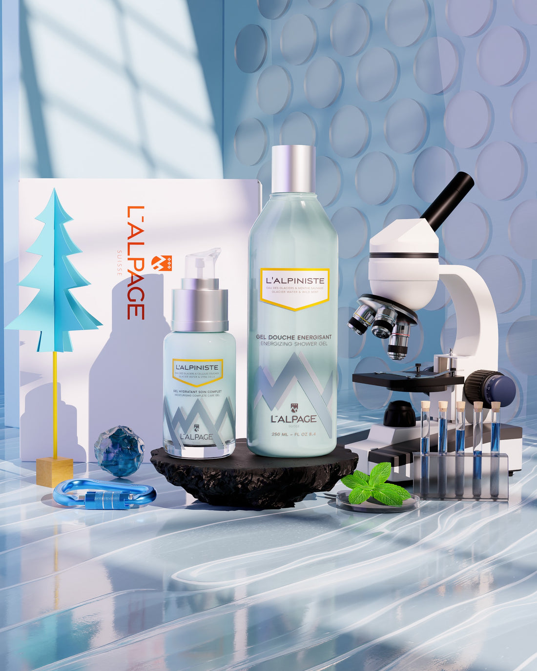 Set ou Coffret Cadeau Soin DUO Gel Soin Complet Hydratant + Gel Douche Energisant L&