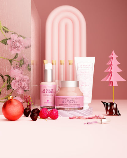 Set ou Coffret Cadeau Soin TRIO Crème &amp; Sérum Soin Total + Crème Exfoliante Le Panier Des Délices