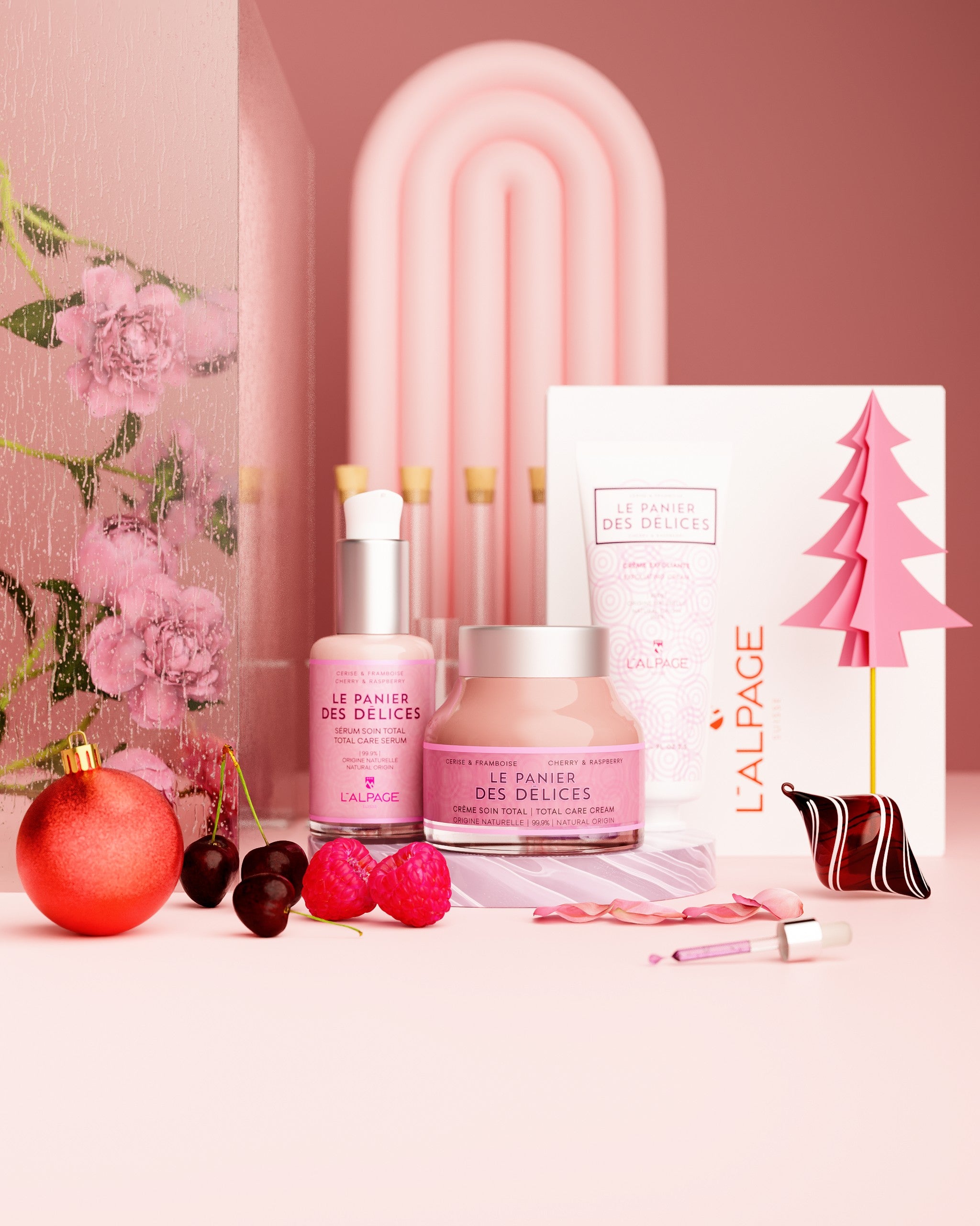 Set ou Coffret Cadeau Soin TRIO Crème &amp; Sérum Soin Total + Crème Exfoliante Le Panier Des Délices