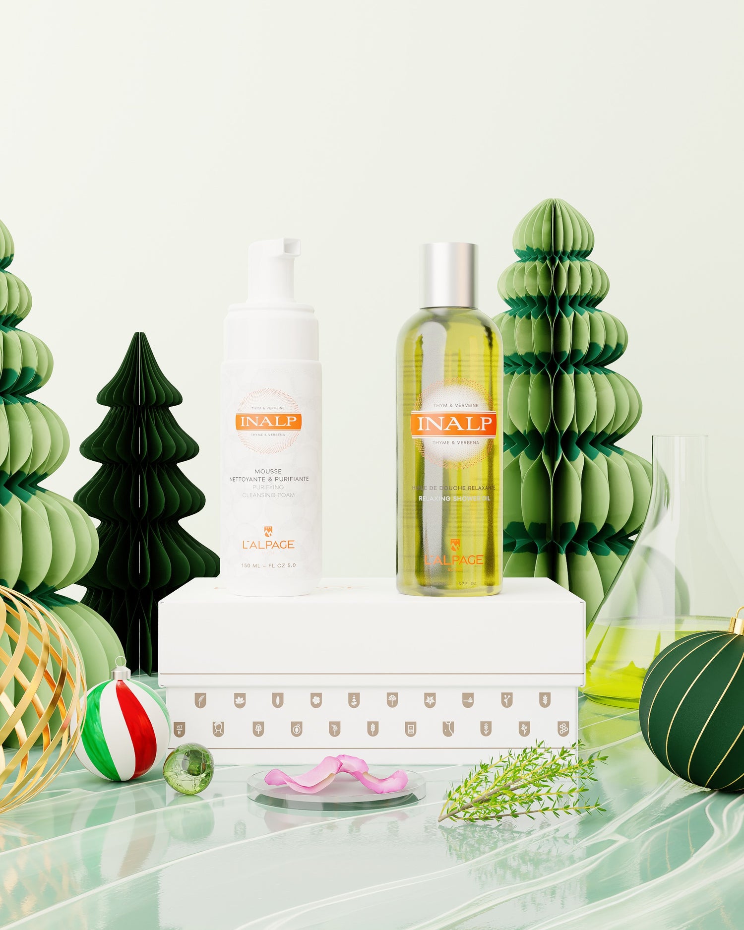 Set ou Coffret Cadeau Mousse Nettoyante + Huile de Douche Relaxante IN L'ALPAGE Suisse Set ou Coffret Cadeau Mousse Nettoyante + Huile de Douche Relaxante IN L'ALPAGE Suisse
