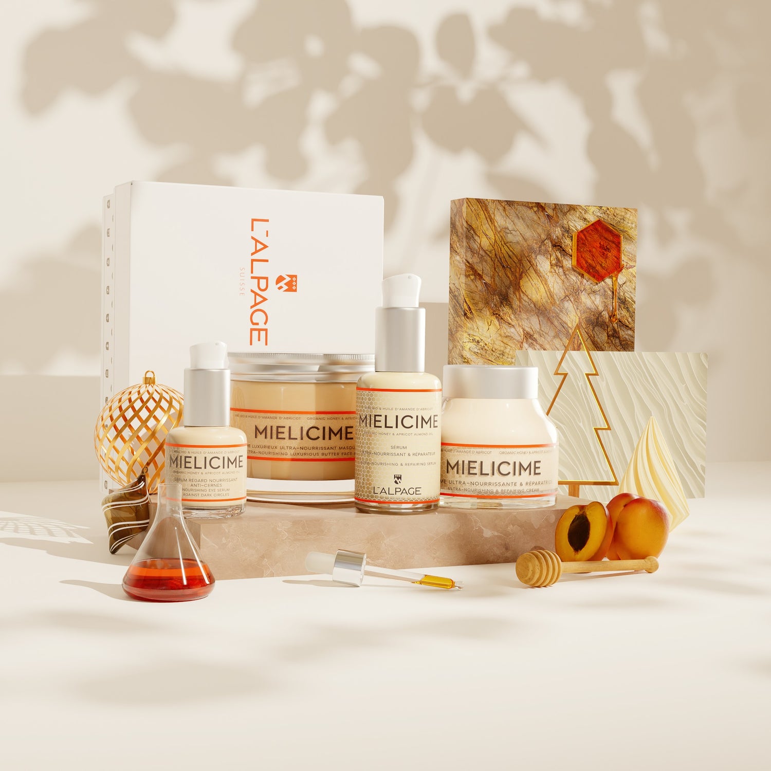 Set ou Coffret Cadeau Ultimate Quatro Crème Ultra-Nourrissante + Sérum Ultra-Nourrissant + Sérum Regard Anti-Cernes + Beurre Luxurieux Ultra-Nourrissant Masque Visage Mielicime