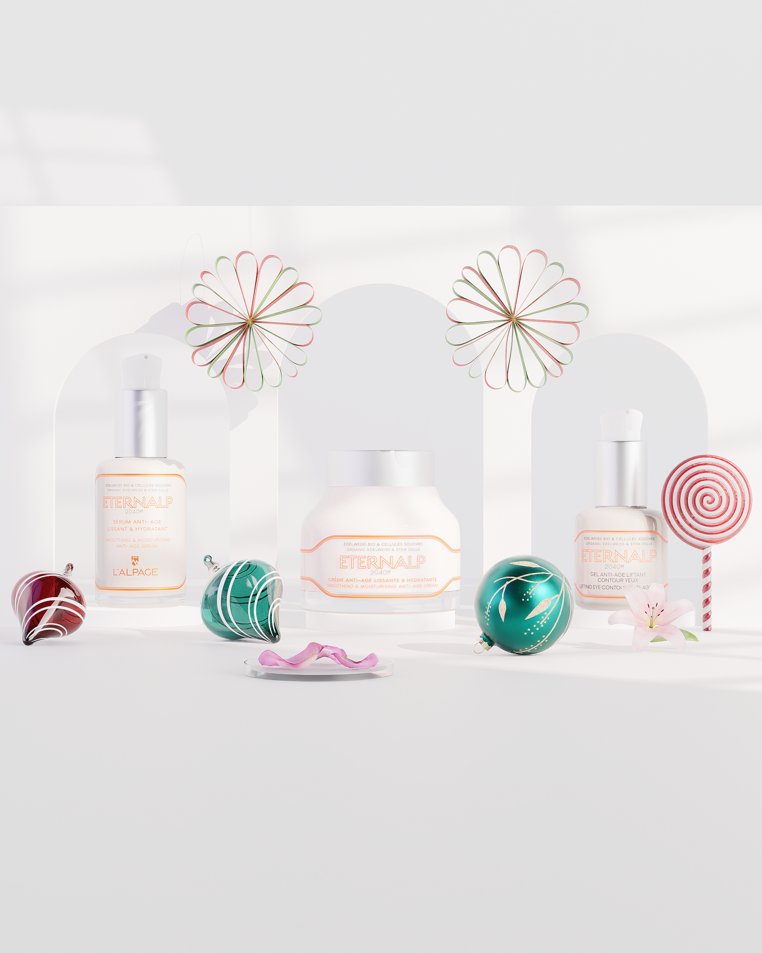 Coffret Cadeau Crème Anti-Age + Sérum Anti-Age + Gel Contour des Yeux Anti-Age ETERNALP 2040m