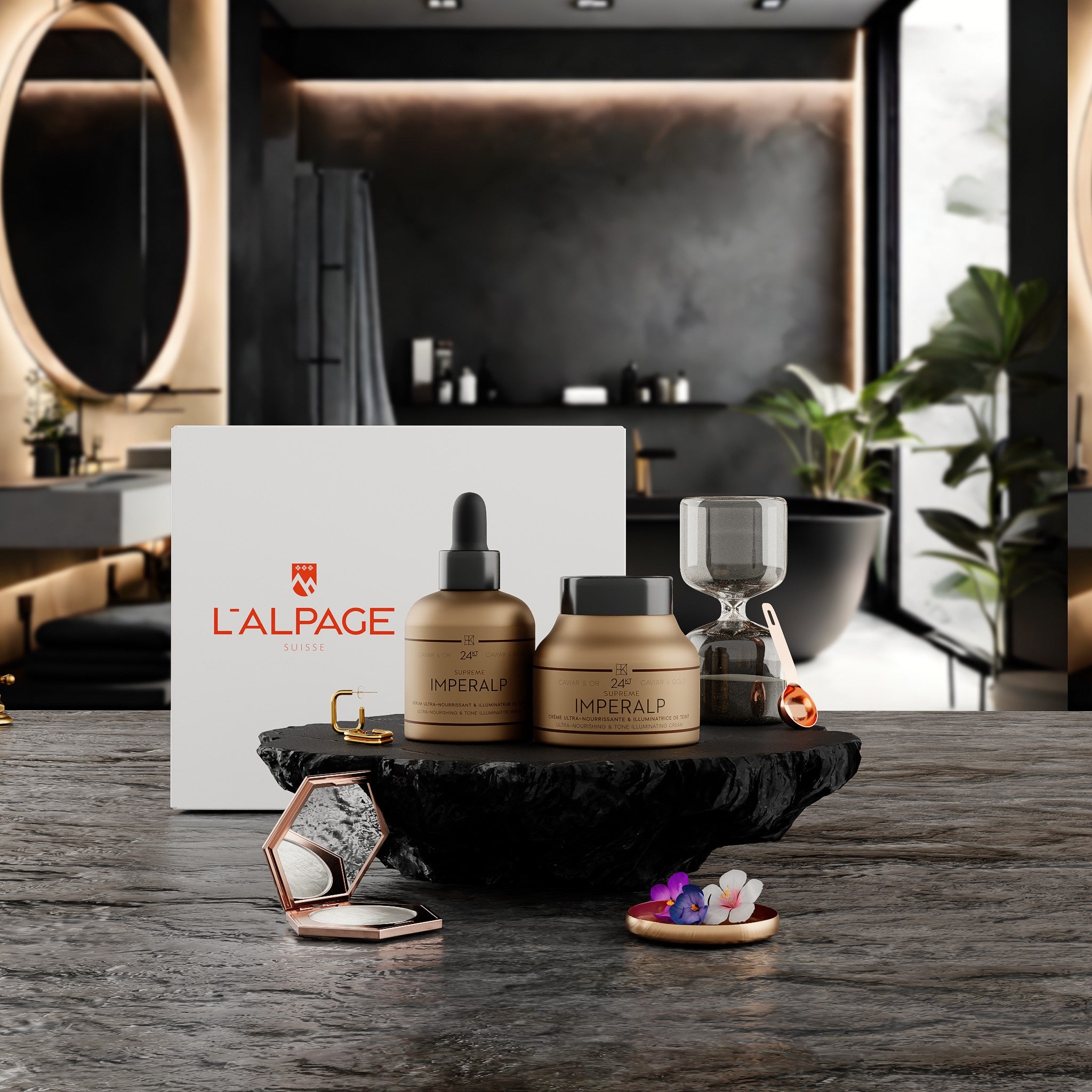 Geschenkset mit Kaviarcreme &amp;  Gold + Kaviar Serum &amp;  Gold <tc>Imperalp</tc>