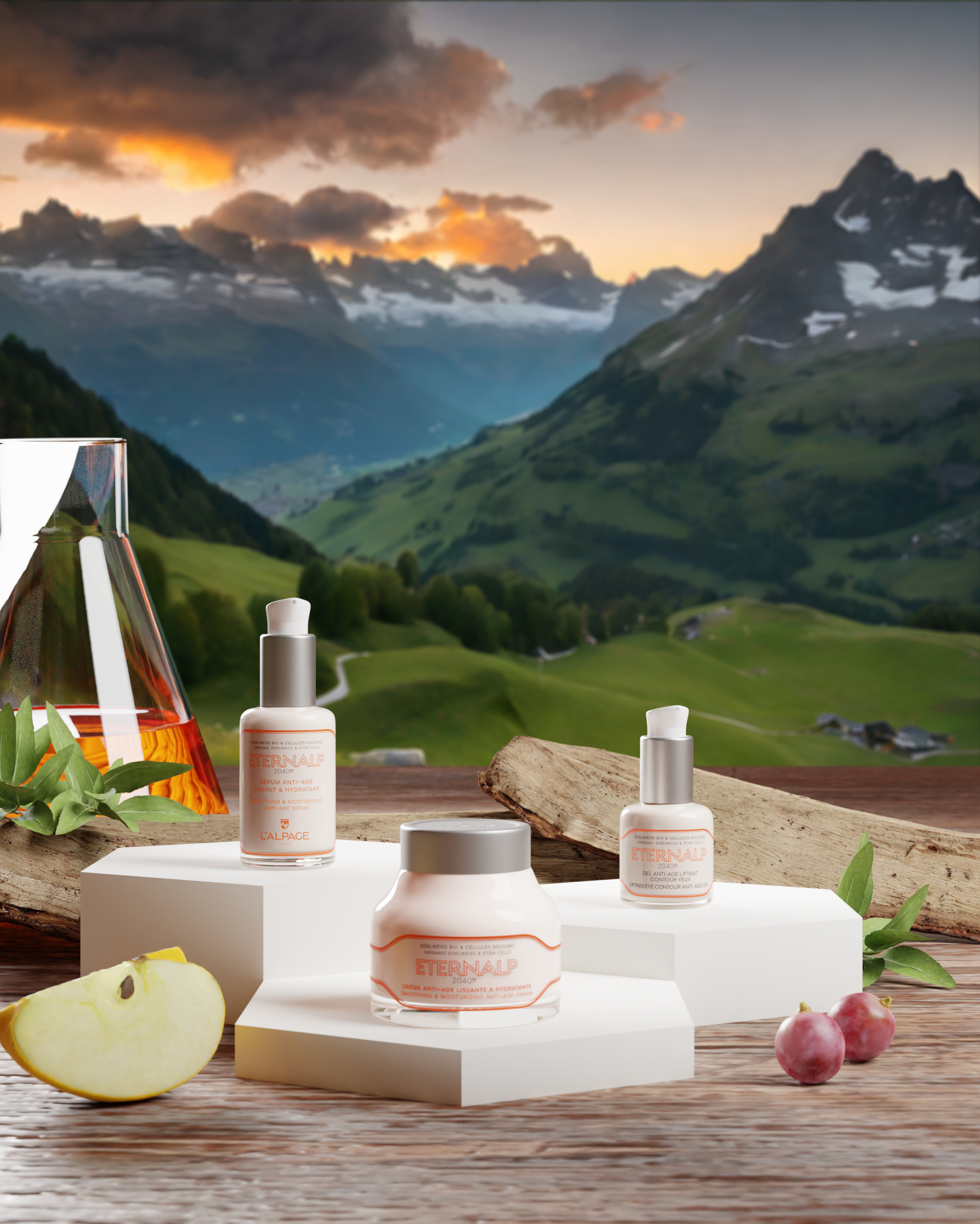 Geschenkset Anti-Aging-Creme + Anti-Aging-Serum + Anti-Aging-Augen-Gel <tc>Eternalp</tc> 2040m