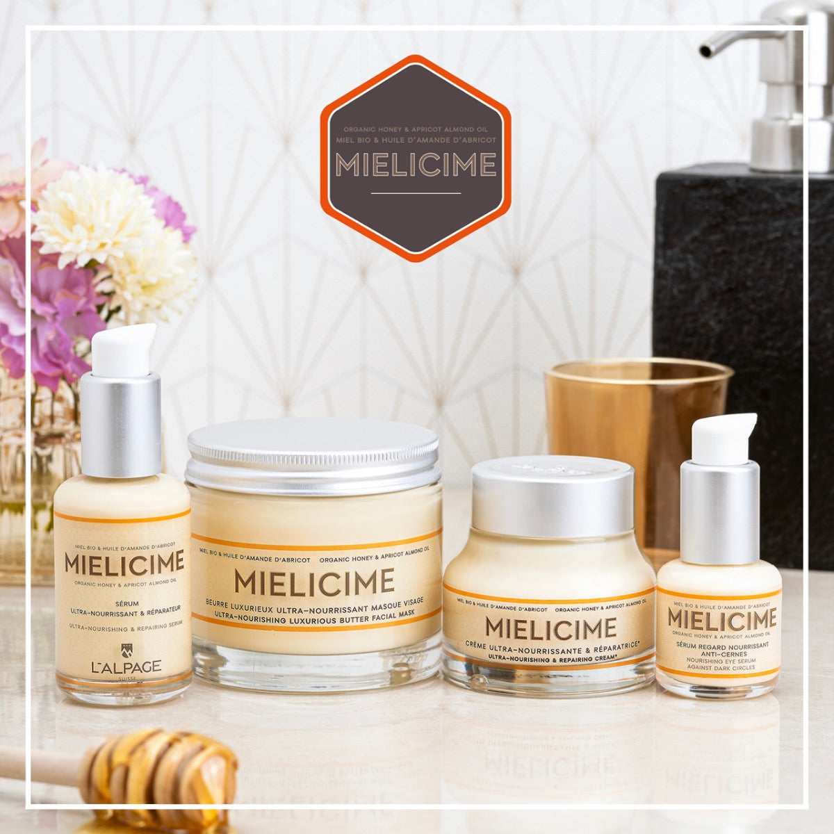 Coffret Cadeau Crème Nourrissante + Sérum Nourrissant + Sérum Anti-Cerne + Beurre Masque Visage Mielicime Visage - L&